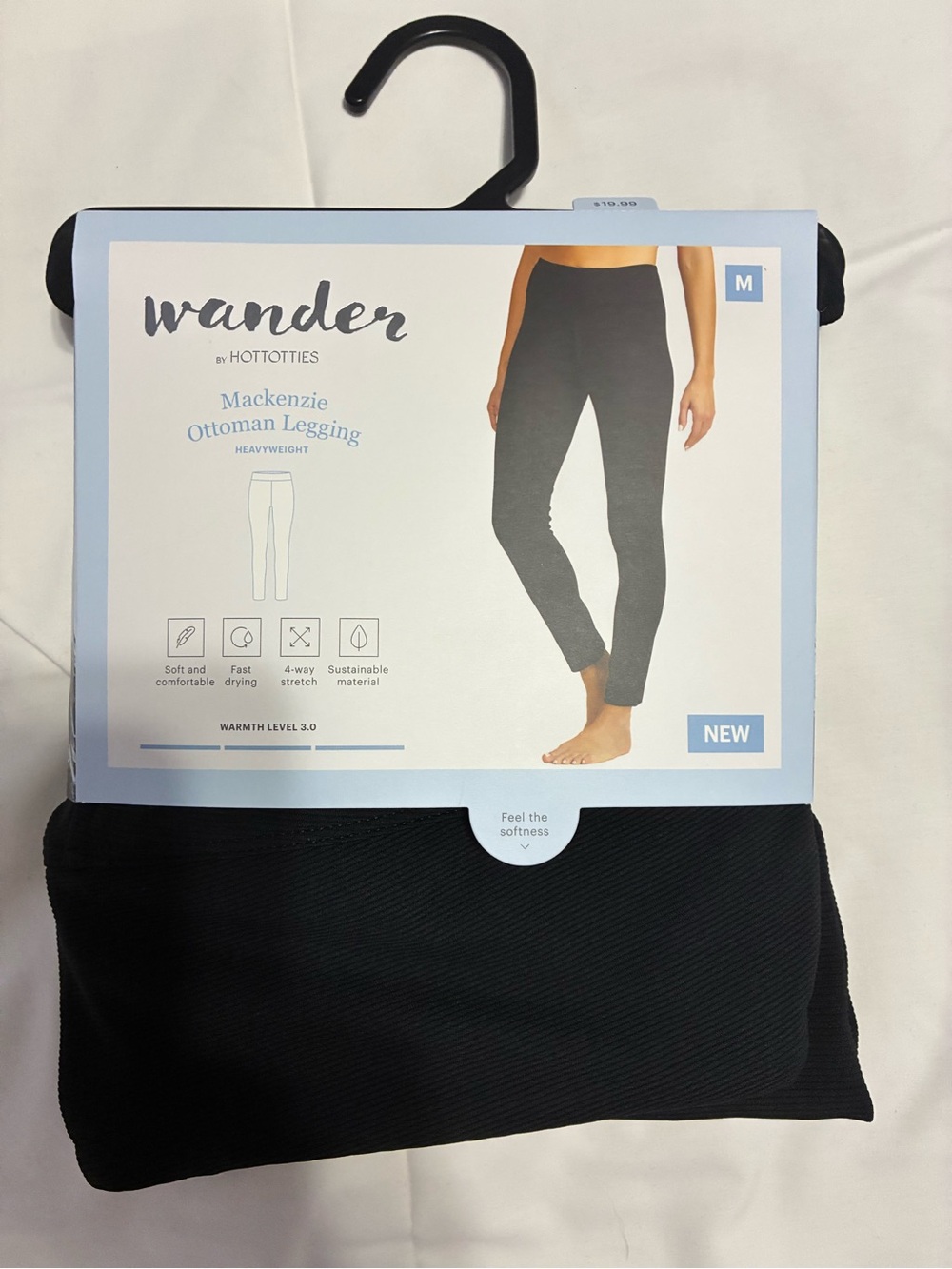 Wander by Hot Totties Mackenzie Ottoman Legging – Black – Size M – NWT